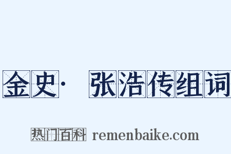 金史·张浩传组词是什么意思的图片